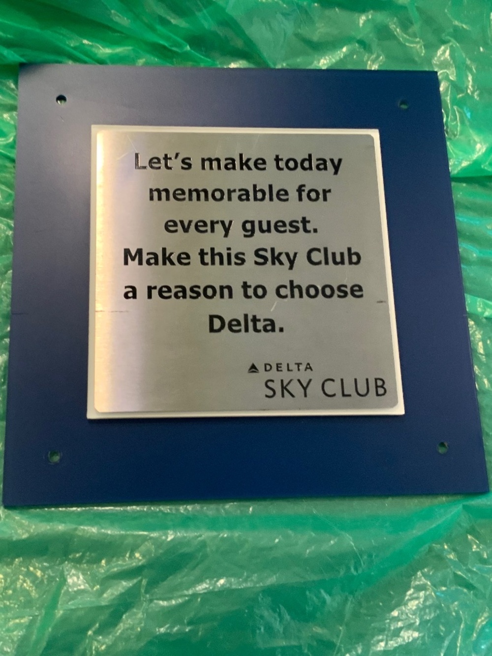 DELTA AIR LINES Original Retired Wall Sign DELTA SKY CLUB 9”x9”x0.3”
